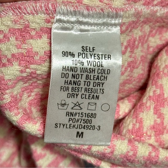 NWT! Storia Houndstooth Scoop Neck Dress Pink/White Size M - Picture 8 of 9